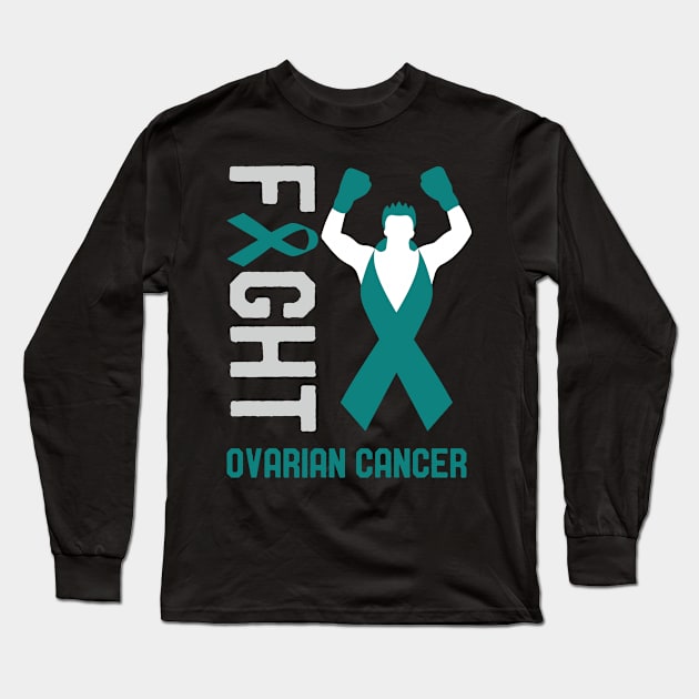 Fight Ovarian Cancer Awareness Month Ribbon Survivor Fighter Long Sleeve T-Shirt by mrsmitful01